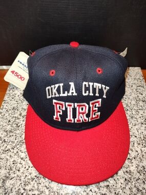 OKLA CITY FIRE Kids Baseball Cap - Navy & Red. Size 7.